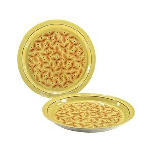 Arklow Ireland Brendan Tralee Pattern Erin Stone Dinner Plate (2) Mustard Yellow